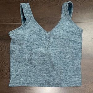 Senita Athletics Heathered Teal Dynamic Crop Tank